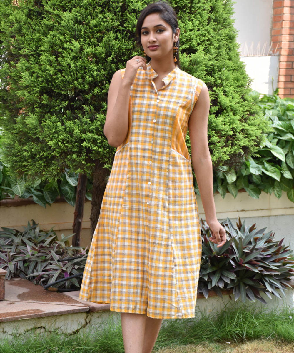 white christmas dresses Check Flared Long Shirt Dress
