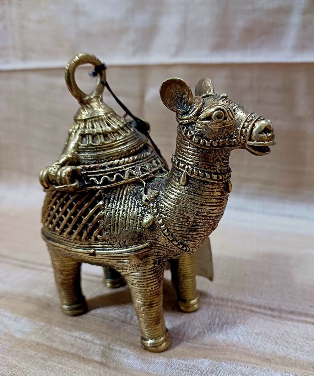 Dhokra brass handcrafted camel coin box decor
