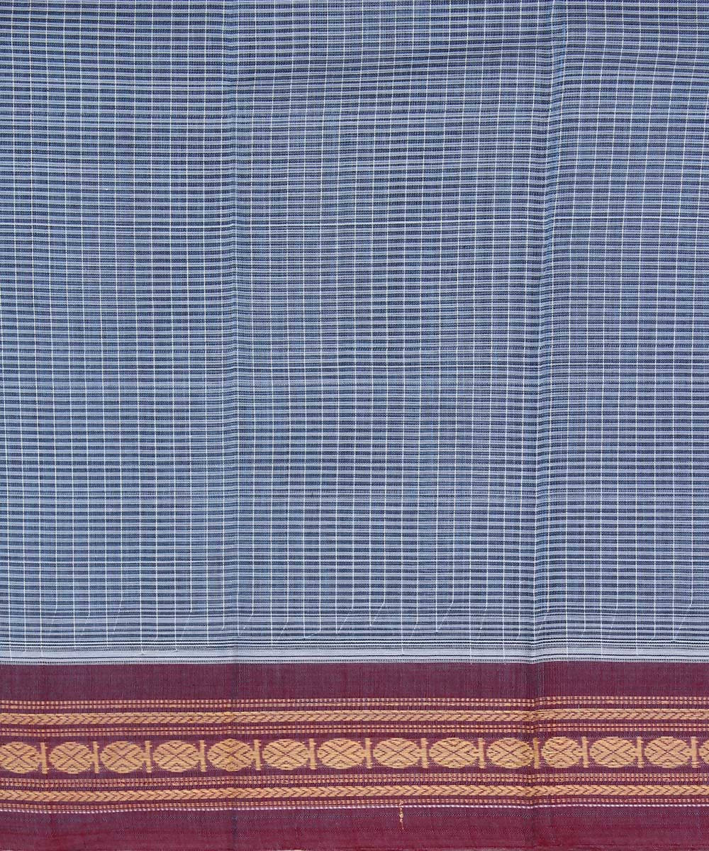 Light ash grey handwoven cotton narayanapet sari