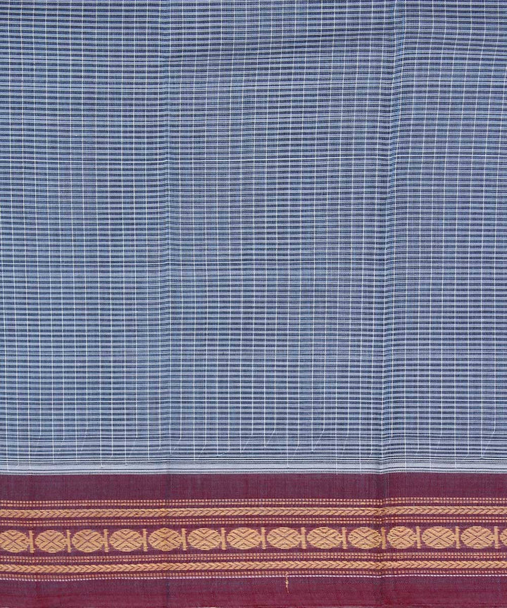 Light ash grey handwoven cotton narayanapet sari