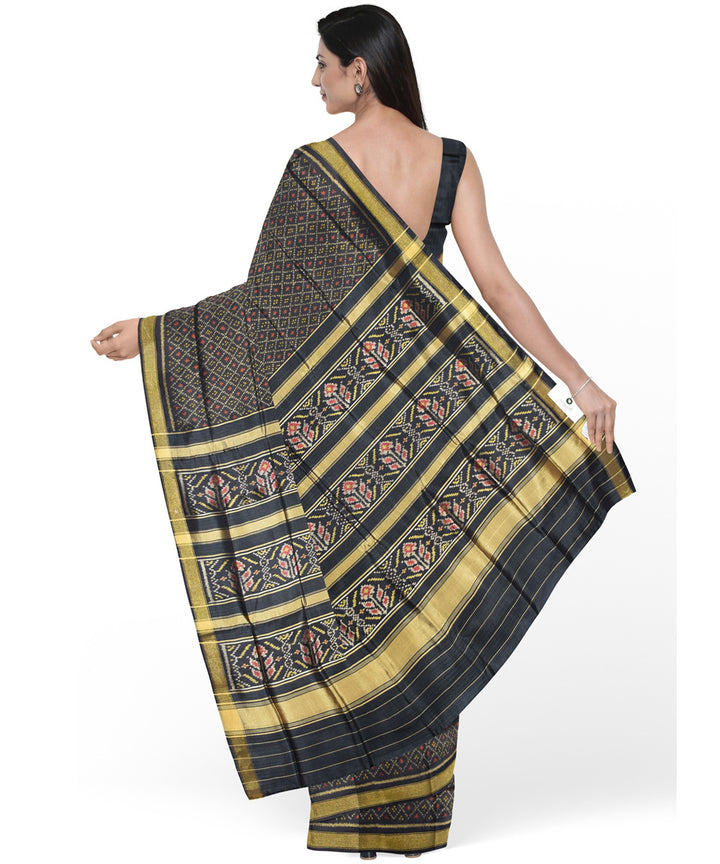 Black handwoven patola silk saree