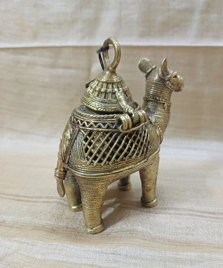 Dhokra brass handcrafted camel coin box decor