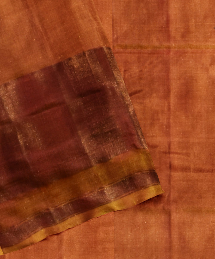 Orange parrot green silk handloom patola saree