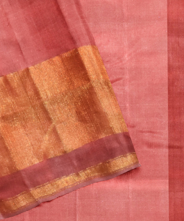 Peach silk handloom patola saree