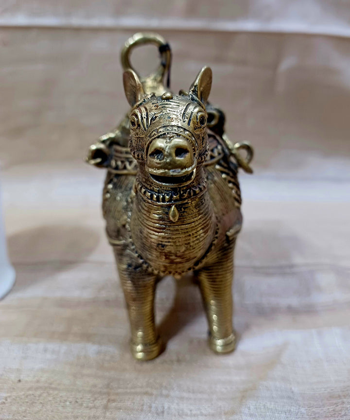 Dhokra brass handcrafted camel coin box decor