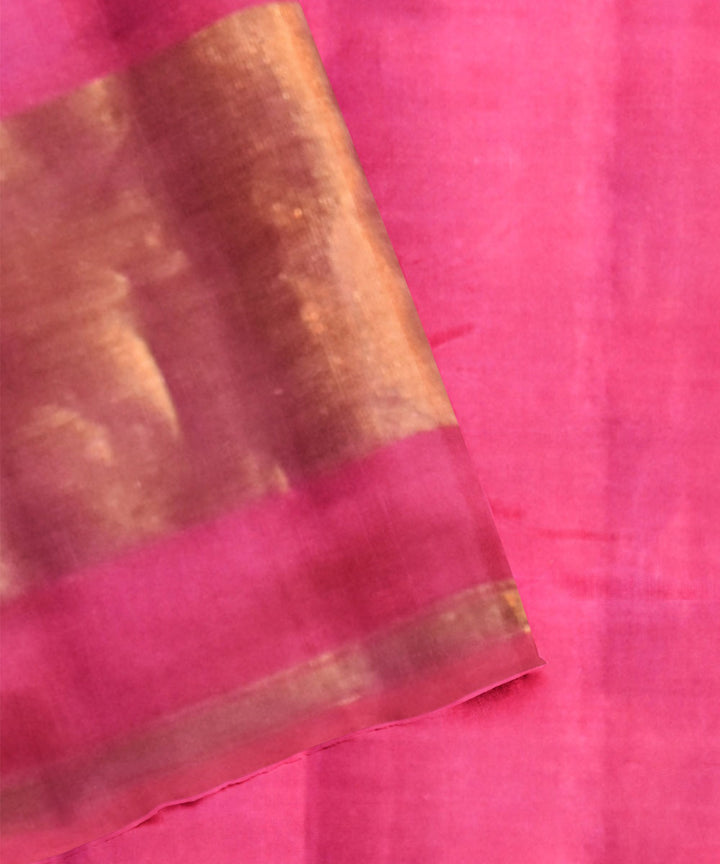 Pink purple silk handloom patola saree