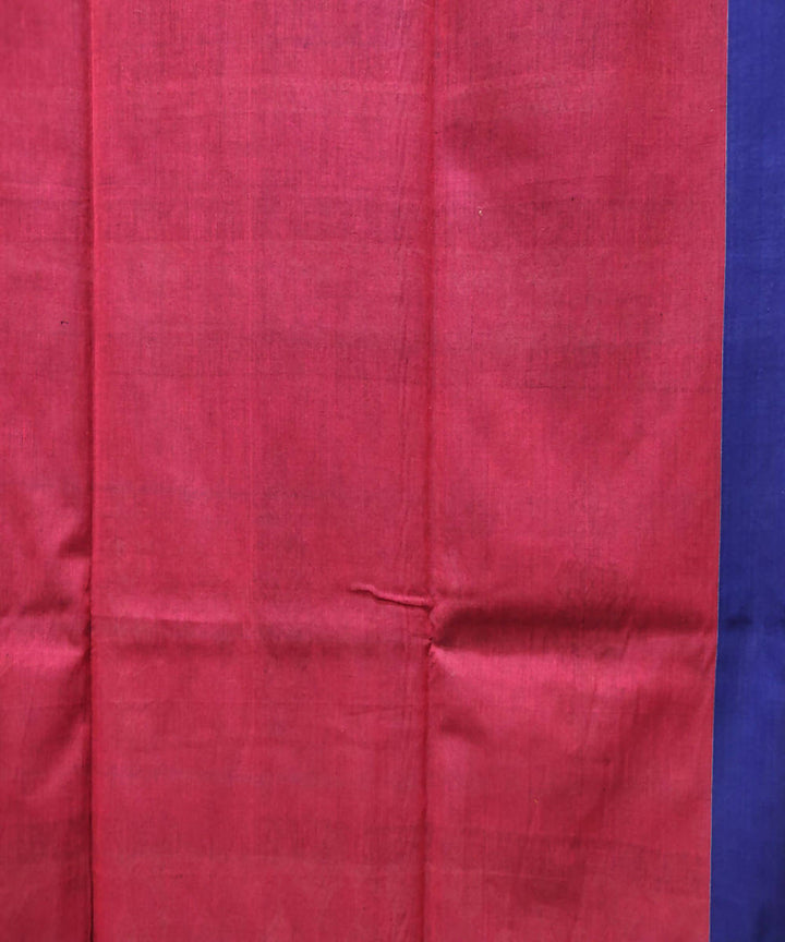 Red navy blue handloom cotton saree