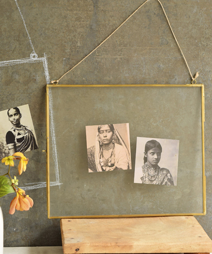 Handmade brass and glass duotone photoframe