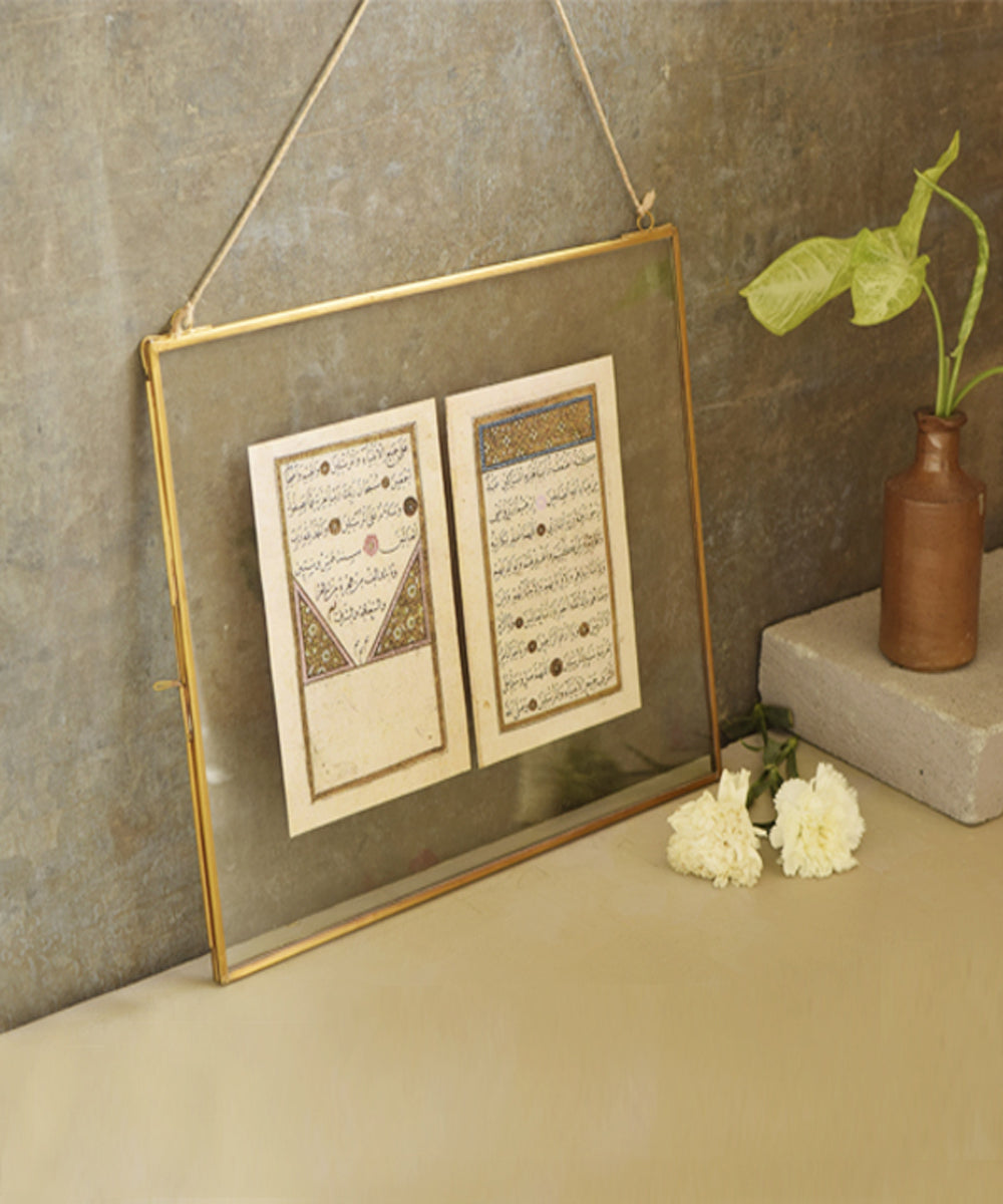 Handmade brass and glass duotone photoframe