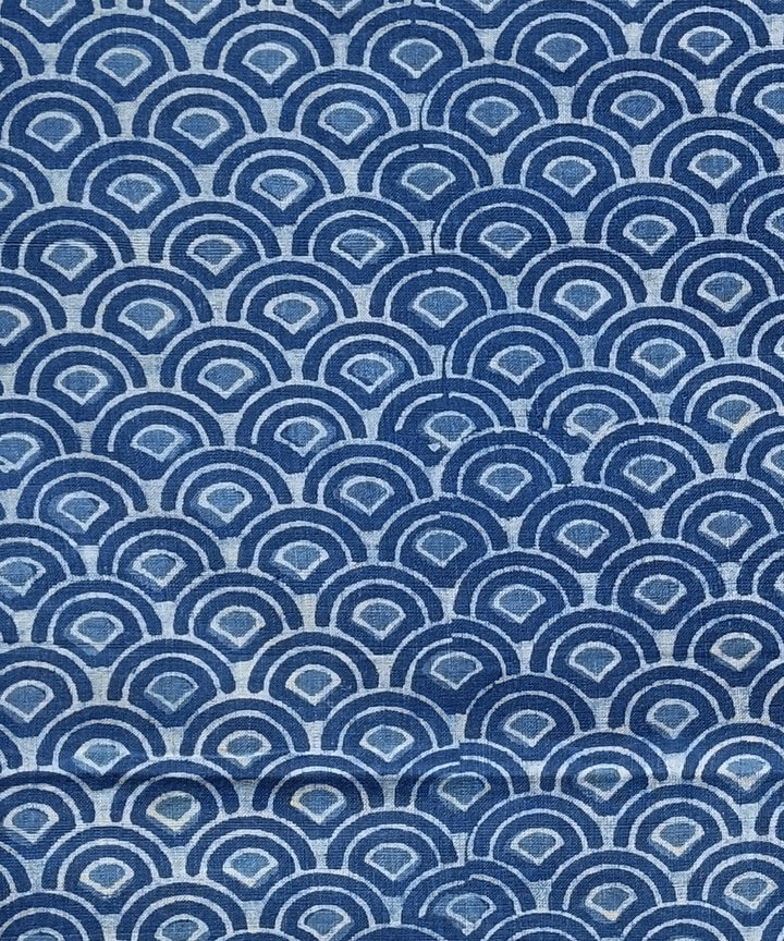 2.5m Indigo dabu print handspun hand loom cotton kurta fabric