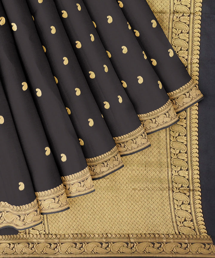Black silk handloom banarasi saree