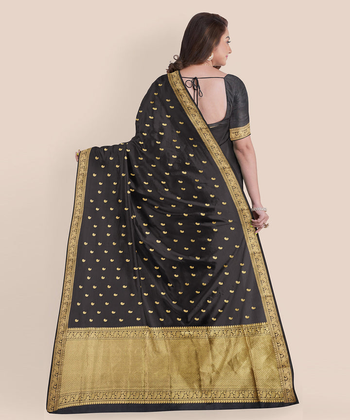 Black silk handloom banarasi saree