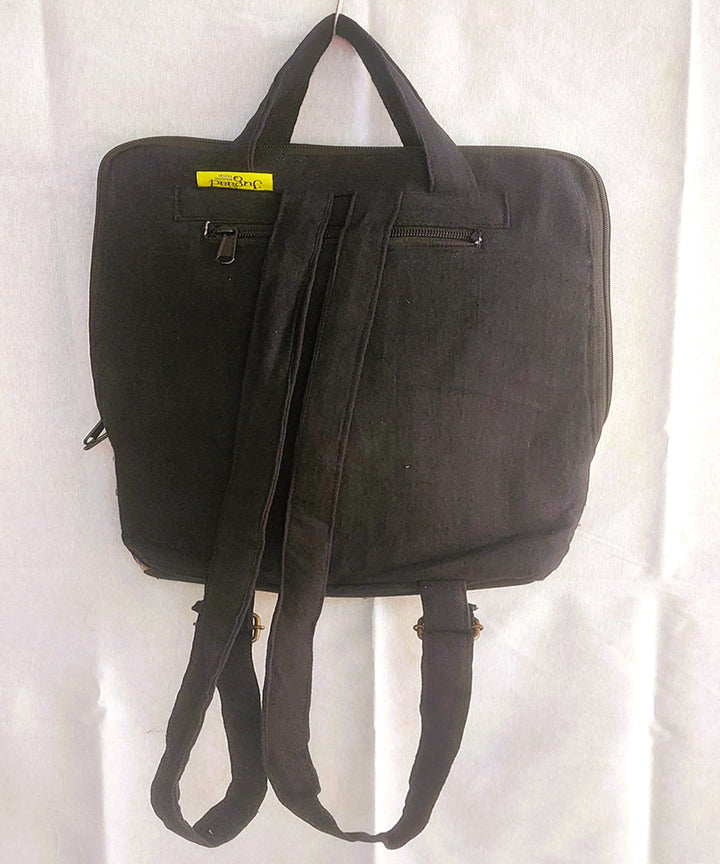 Brown black handcrafted backpack
