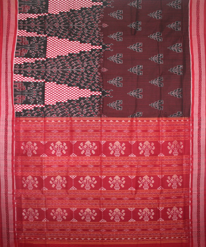 Handwoven Pasapalli Cotton Saree in Black and Red