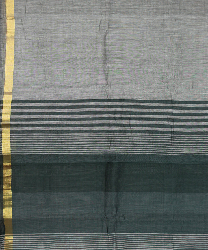 Gray black cotton karnataka handwoven saree