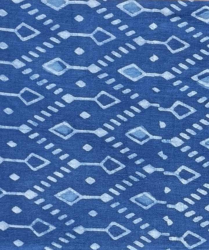 2.5m Indigo dabu print handspun handwoven cotton kurta fabric