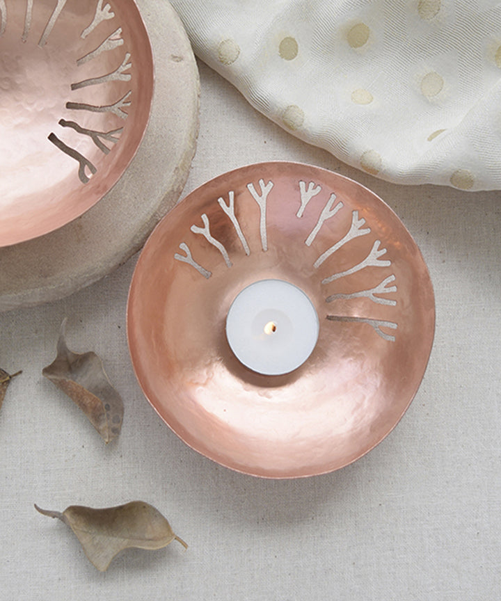 Handmade copper prana tea light