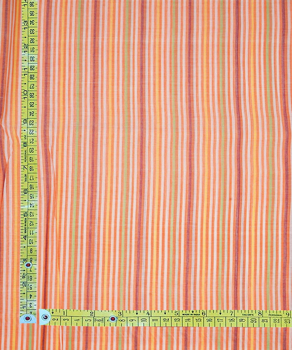 0.8m Multi colour handwoven stripe cotton mangalagiri fabric