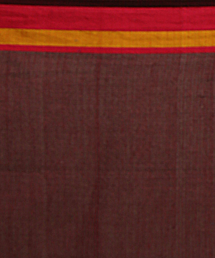 Black maroon handwoven begumpuri cotton bengal saree