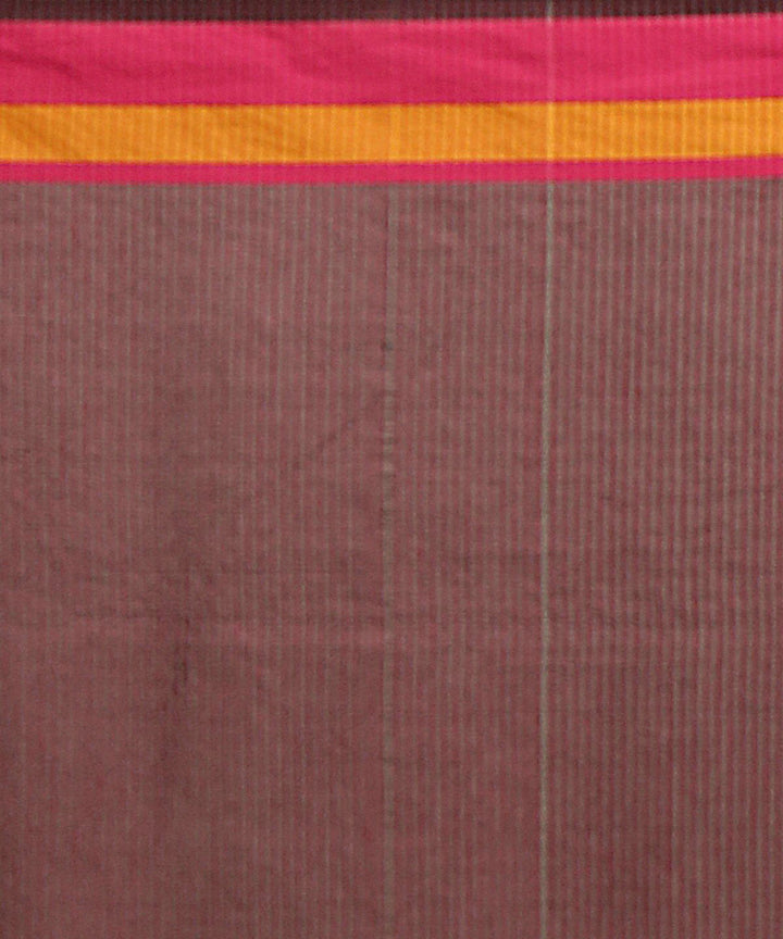 Grey red handwoven begumpuri cotton bengal saree