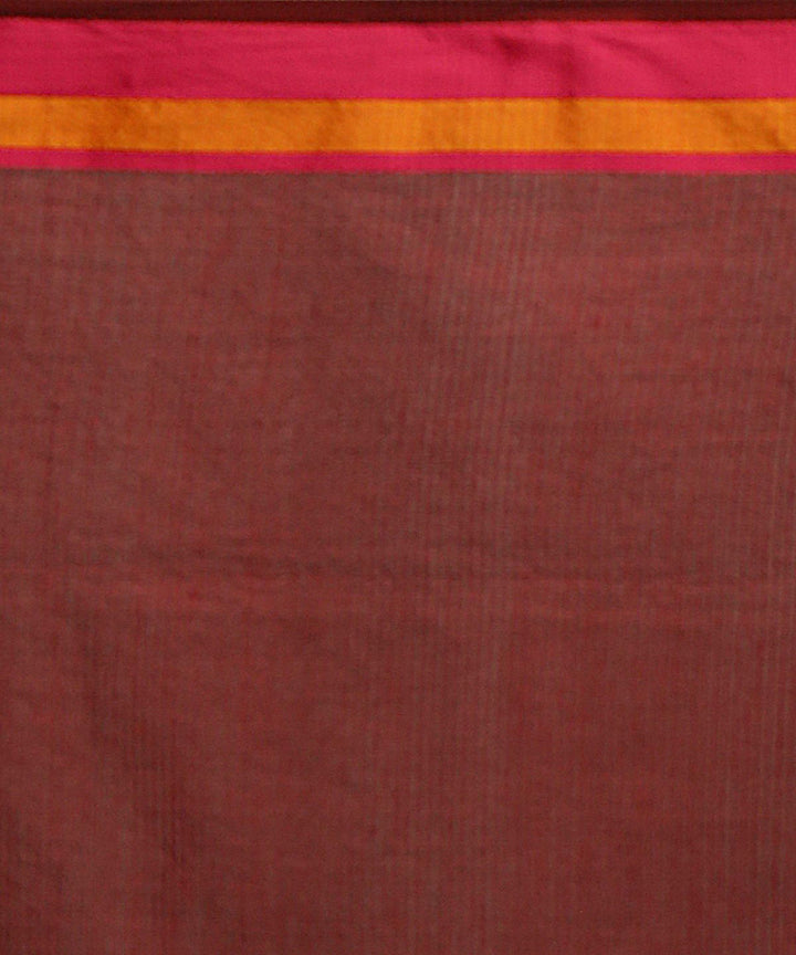 Brown handwoven begumpuri cotton bengal saree