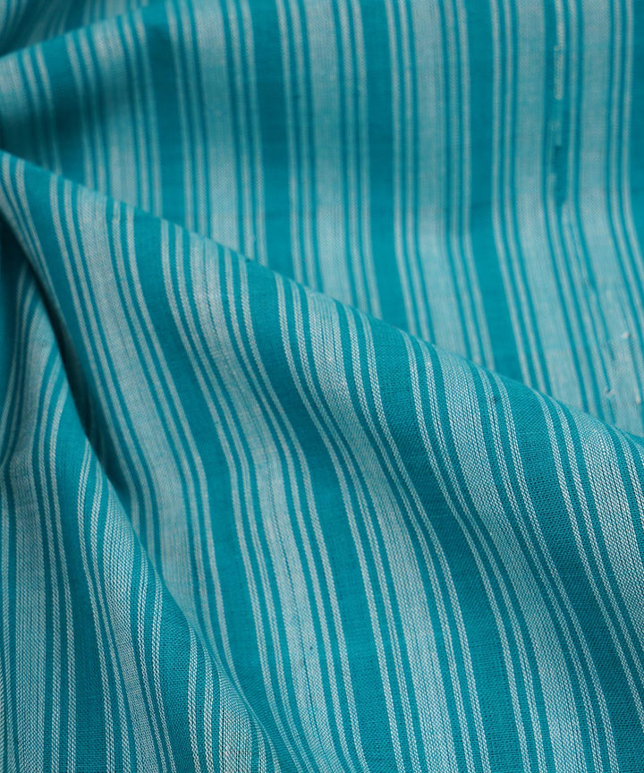 1.5m Blue green handwoven stripe cotton mangalagiri fabric