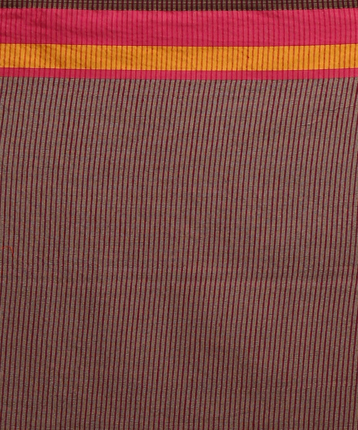 Grey bronze handwoven begumpuri cotton bengal saree