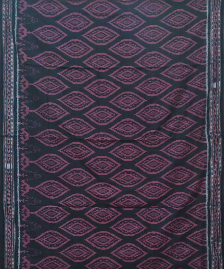 Black mahogany handwoven nuapatana ikat cotton saree