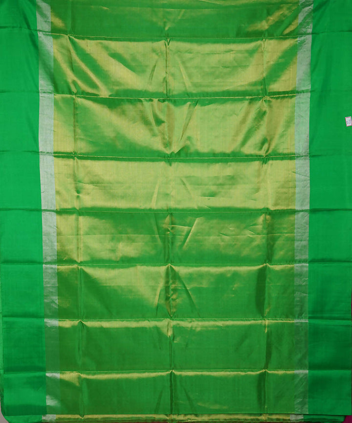 Green and purple handwoven silk gadwal saree