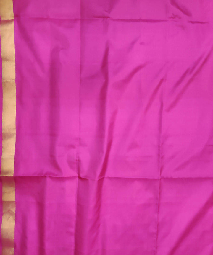 cream purple handwoven uppada silk saree with jamdani border