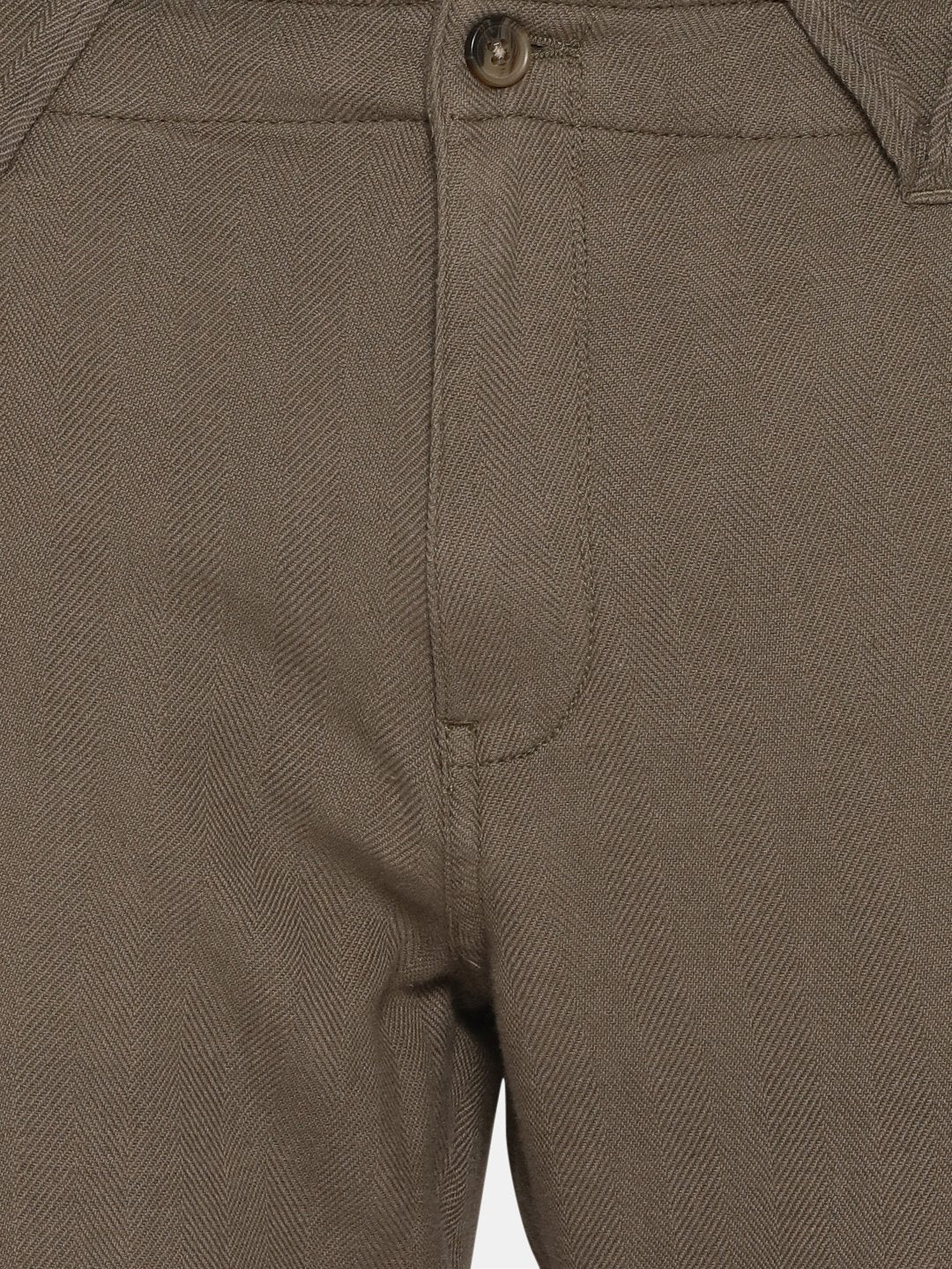 Khaki herringbone pant