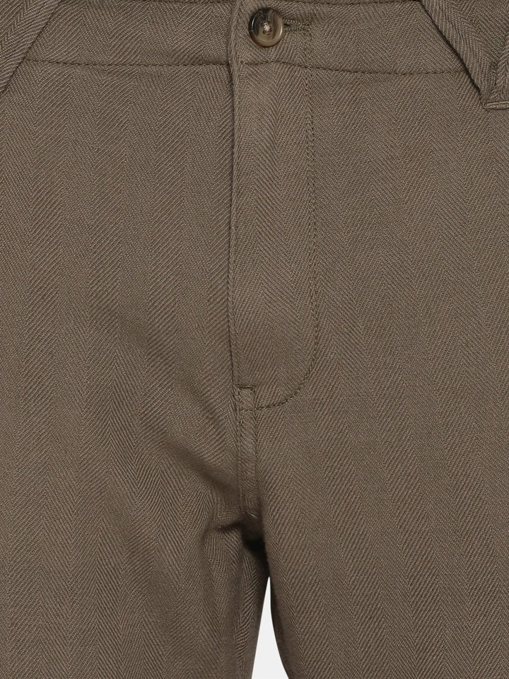 Khaki herringbone pant
