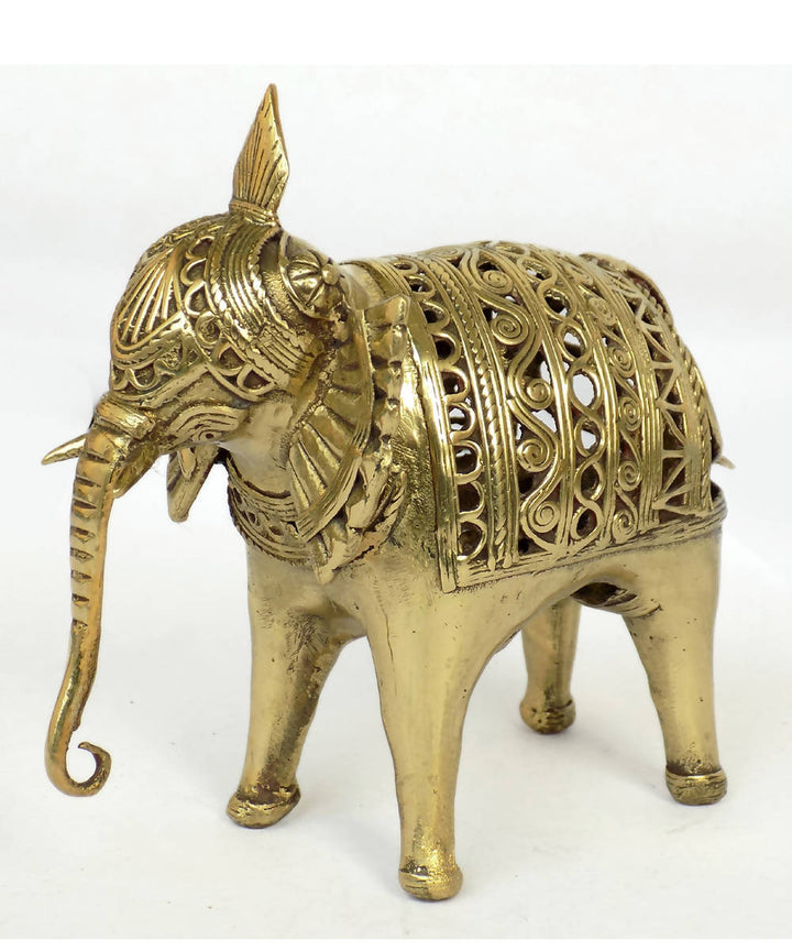 Dhokra brass handcrafted net elephant