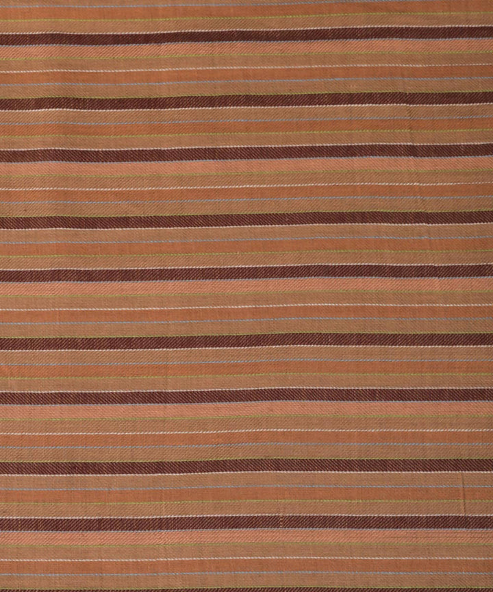 Brown striped handwoven cotton fabric