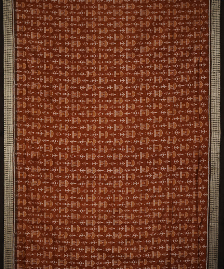 Brown black silk handloom sambalpuri saree