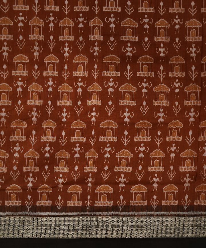 Brown black silk handloom sambalpuri saree