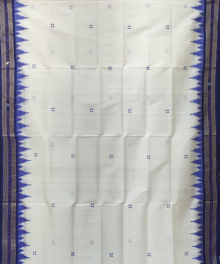 White violet handwoven bhandha border punja booti silk khandua saree