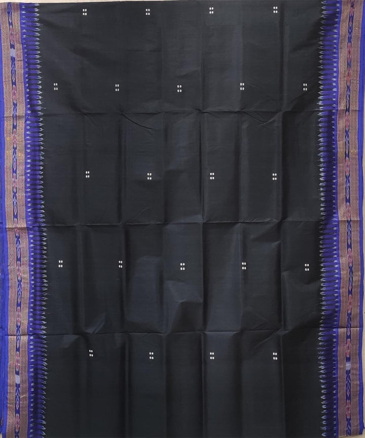 Black violet handwoven kumbha border punja buti silk khandua saree
