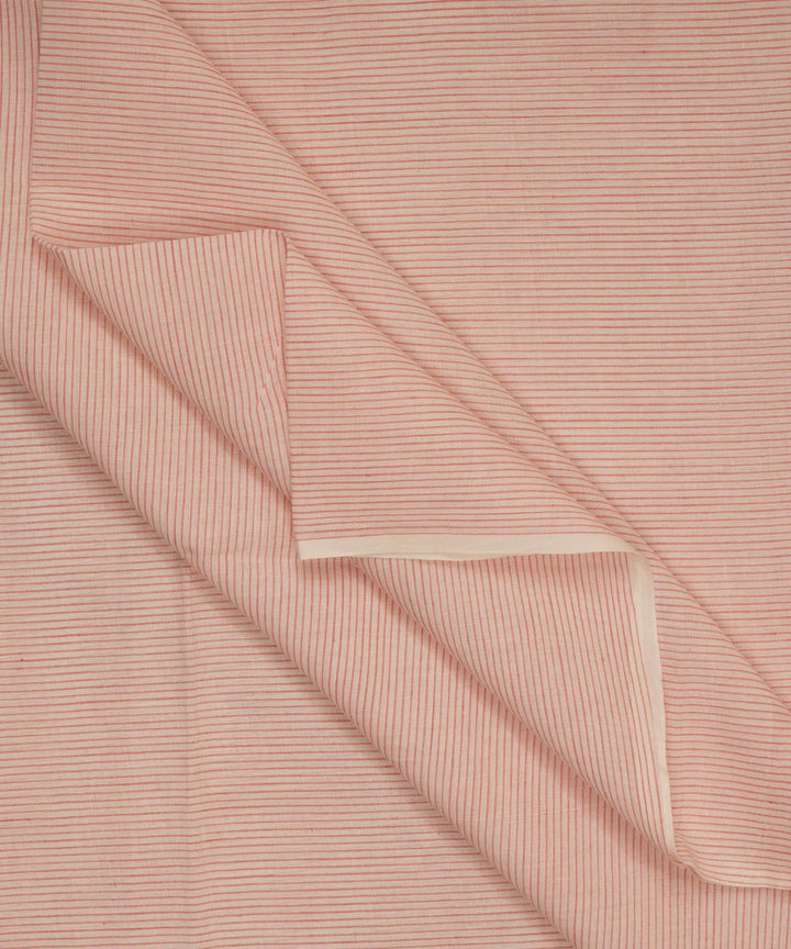 1.6m White pink stripes handspun handwoven bengal cotton fabric