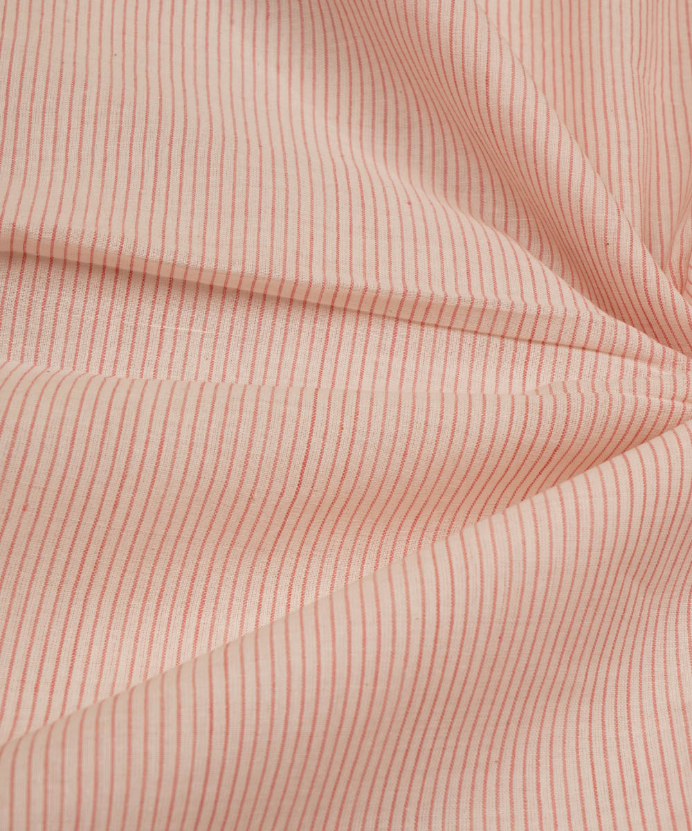 1.6m White pink stripes handspun handwoven bengal cotton fabric