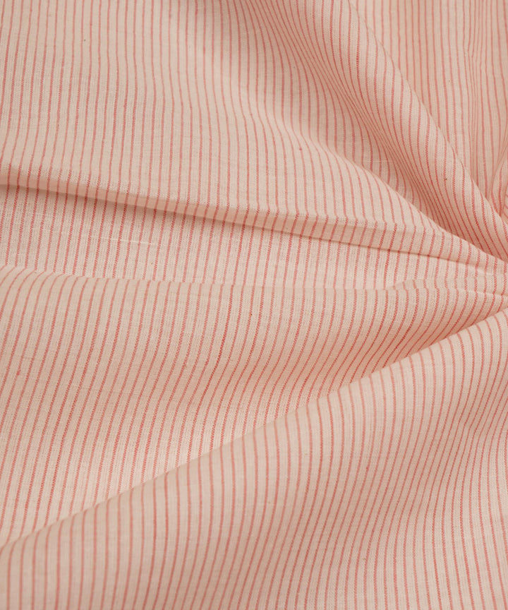 1.6m White pink stripes handspun handwoven bengal cotton fabric