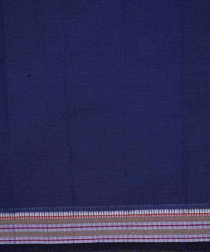 Navy blue handwoven cotton narayanpet saree