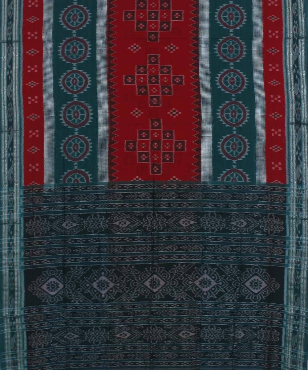 Green Maroon Nuapatna Cotton Saree