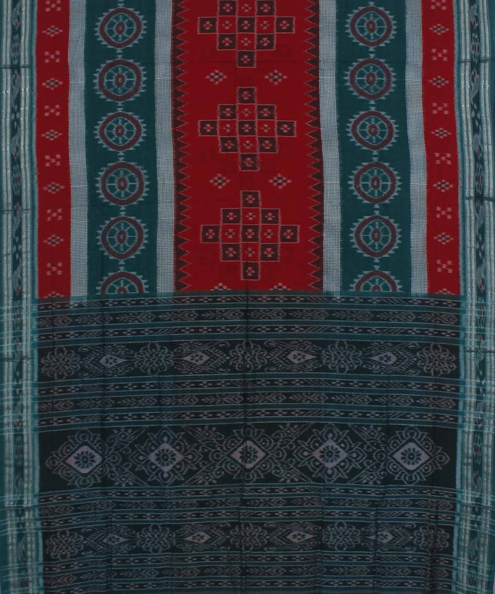 Green Maroon Nuapatna Cotton Saree
