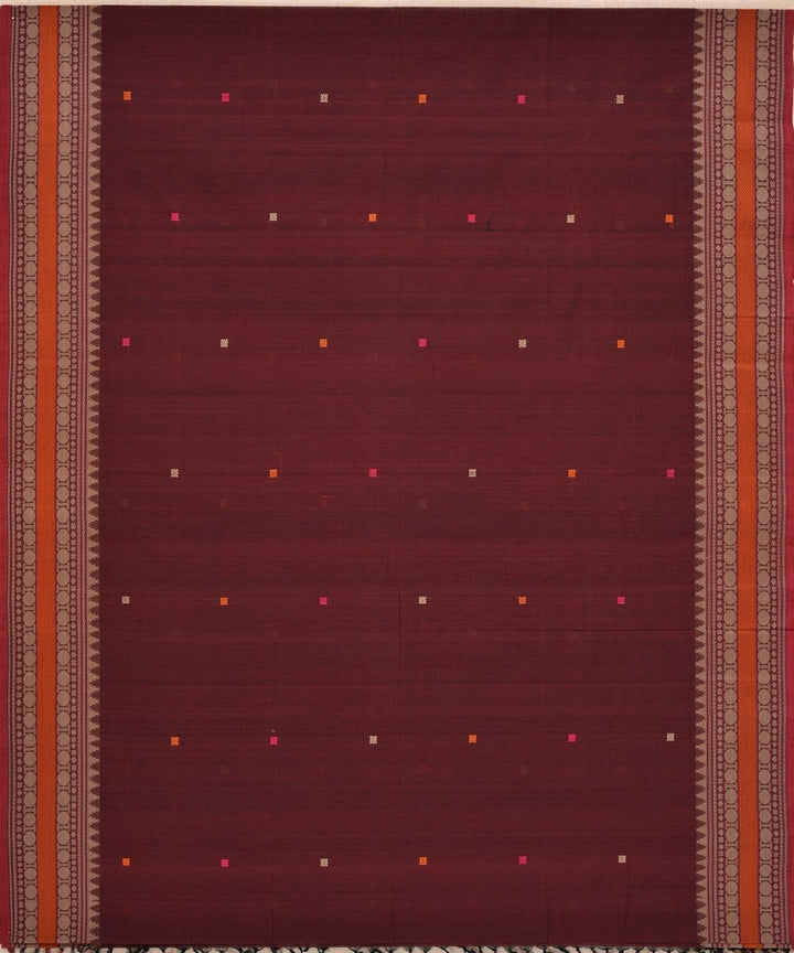 Purple beige handloom kanchi cotton saree