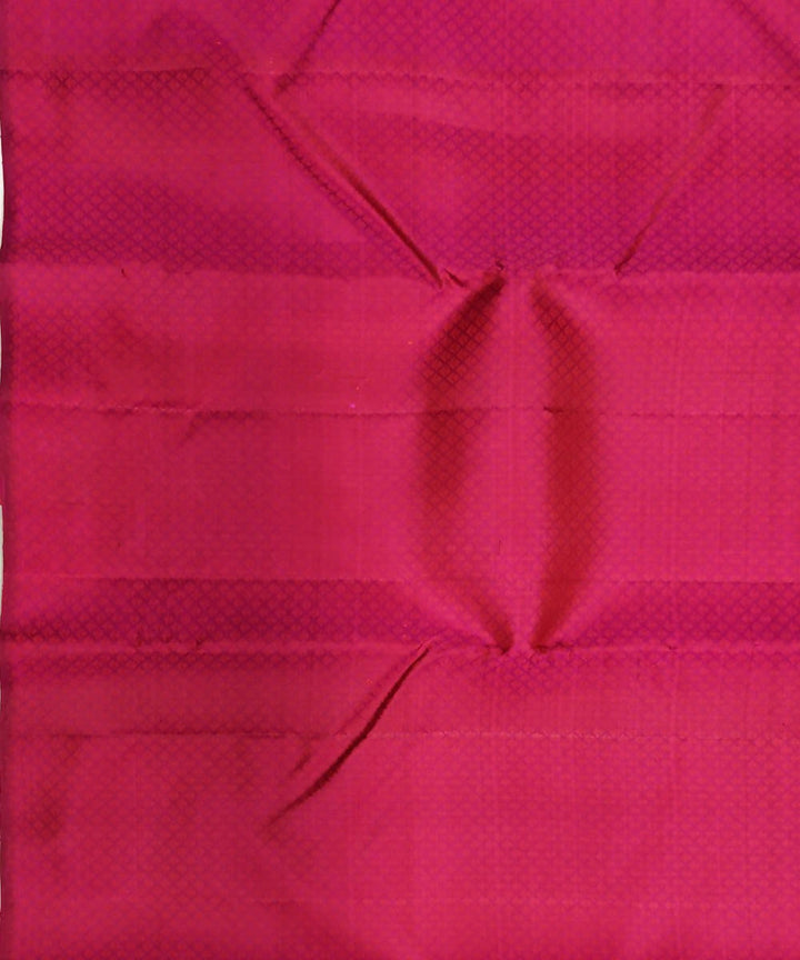 Pink and green handloom partly kanchi silk saree