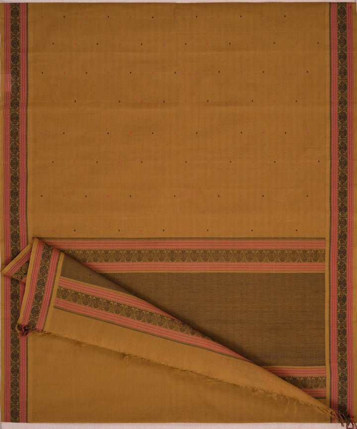 Olive green handwoven kanchi cotton saree