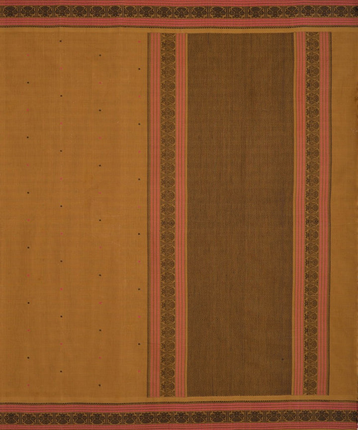 Olive green handwoven kanchi cotton saree