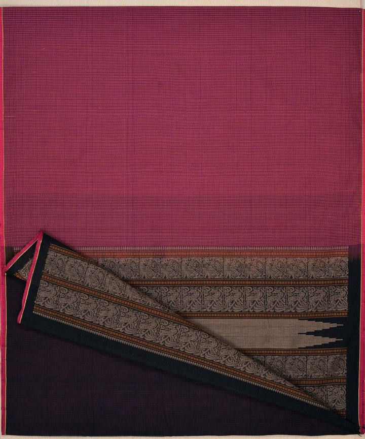 Purple pink handwoven kanchi cotton saree