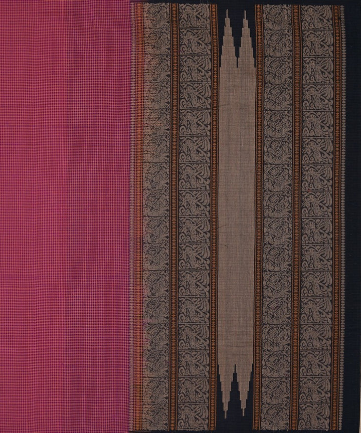 Purple pink handwoven kanchi cotton saree